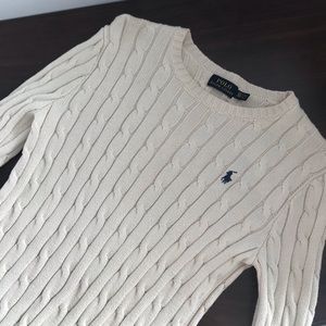Cable Wool Crewneck Sweater (cream)